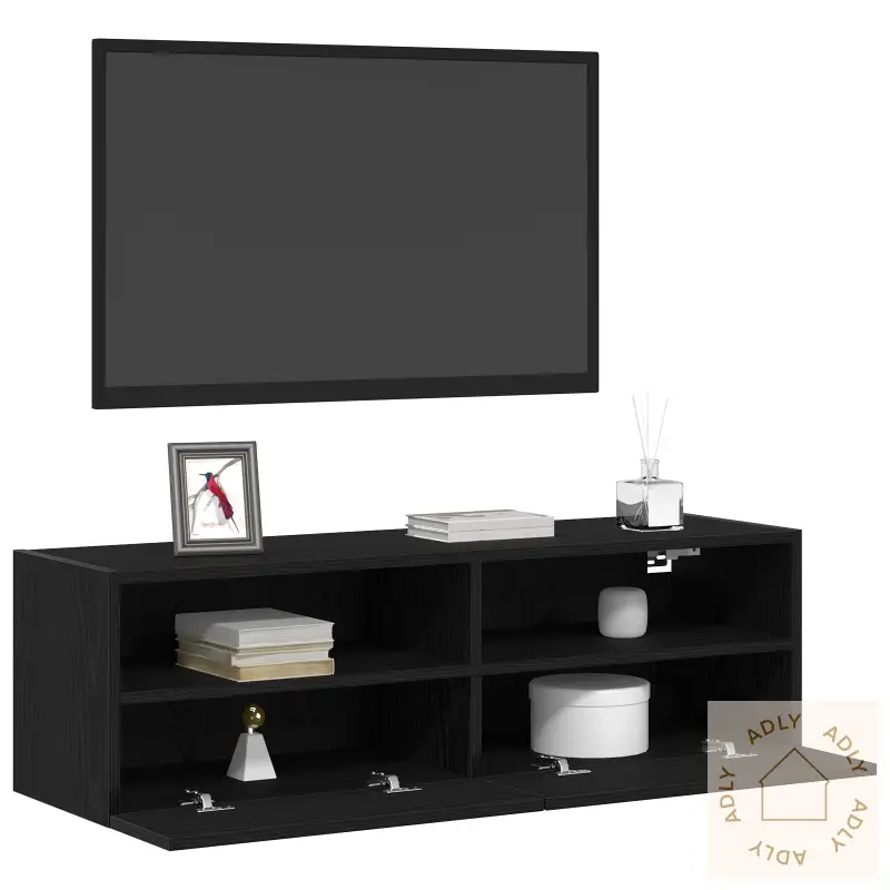 Tv Vegghylle Svart Eik 100X30X30 Cm Konstruert Tre