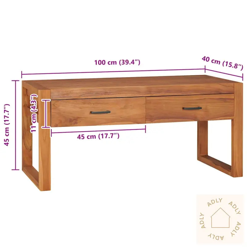 Tv-Benk 100X40X45 Cm Teak
