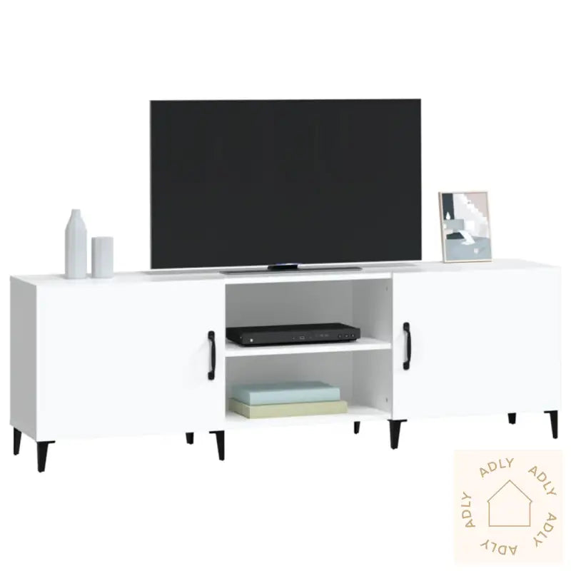 Tv-Benk Hvit 150X30X50 Cm Konstruert Tre