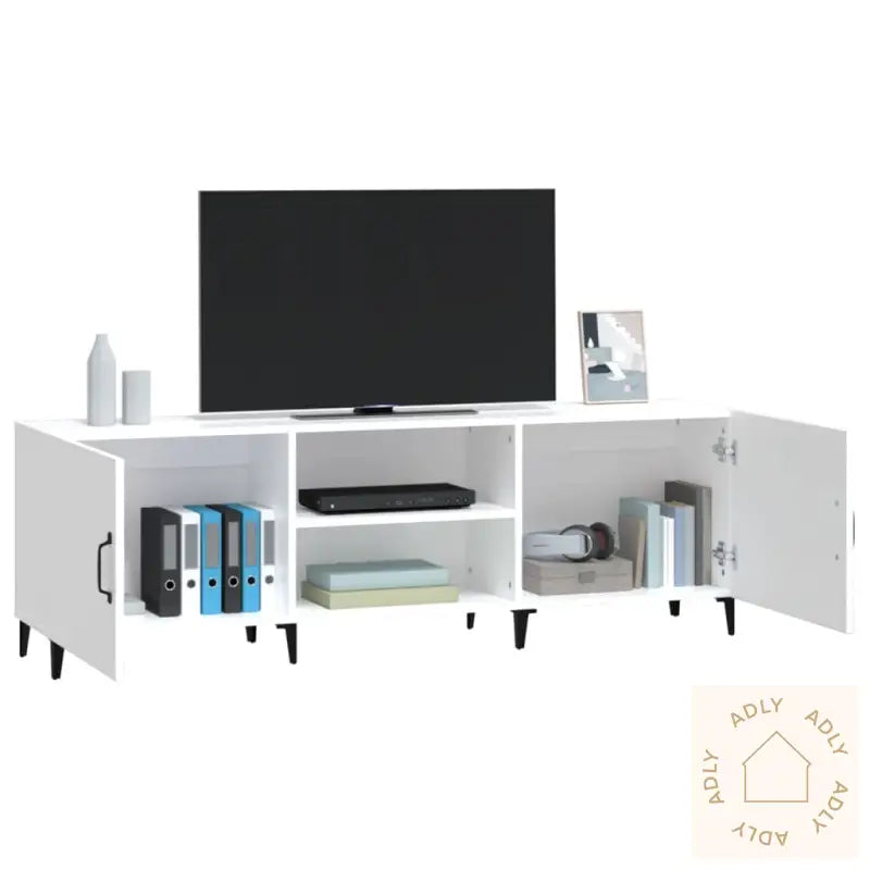 Tv-Benk Hvit 150X30X50 Cm Konstruert Tre