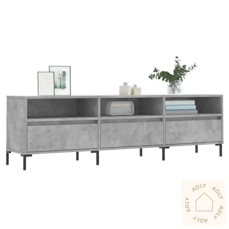 Tv-Benk Betonggrå 150X30X44,5 Cm Konstruert Tre