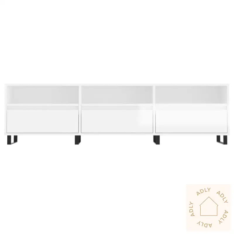 Tv-Benk Høyglans Hvit 150X30X44,5 Cm Konstruert Tre