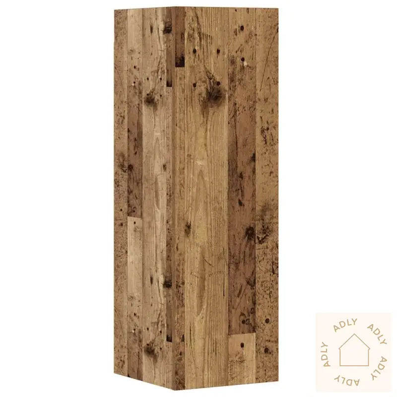 Tv-Skapsett 5 Deler Veggmontert Gammelt Tre Konstruert Tre