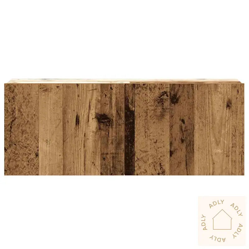 Tv-Skapsett 5 Deler Veggmontert Gammelt Tre Konstruert Tre