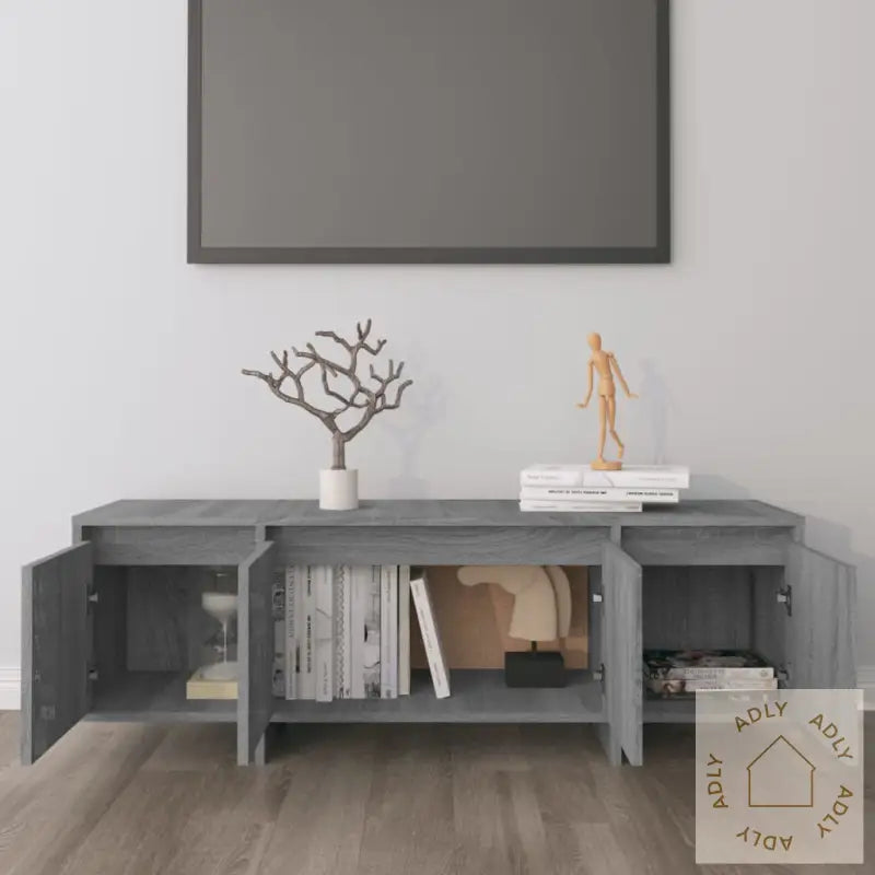 Tv-Benk Grå Sonoma Eik 120X30X40,5 Cm Konstruert Tre