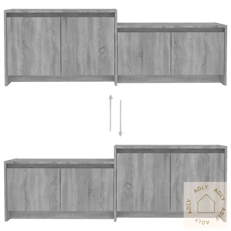 Tv-Benk Grå Sonoma Eik 146,5X35X50 Cm Konstruert Tre
