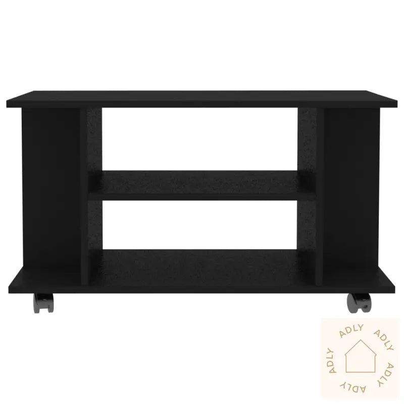 Tv-Benk Med Hjul Svart 80X40X45 Cm Konstruert Tre