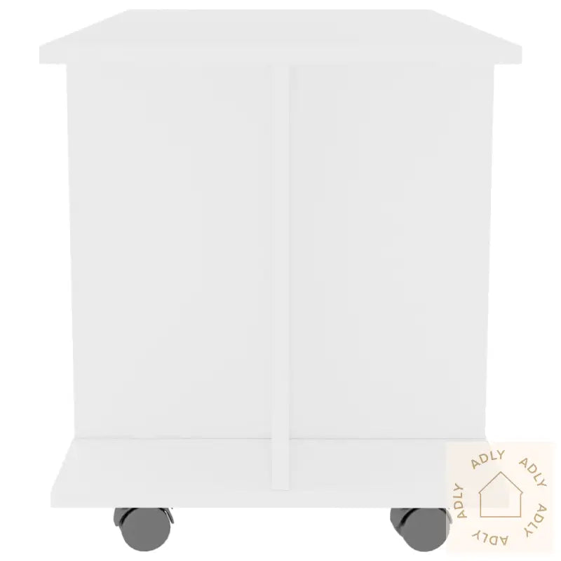 Tv-Benk Med Hjul Hvit 80X40X45 Cm Konstruert Tre