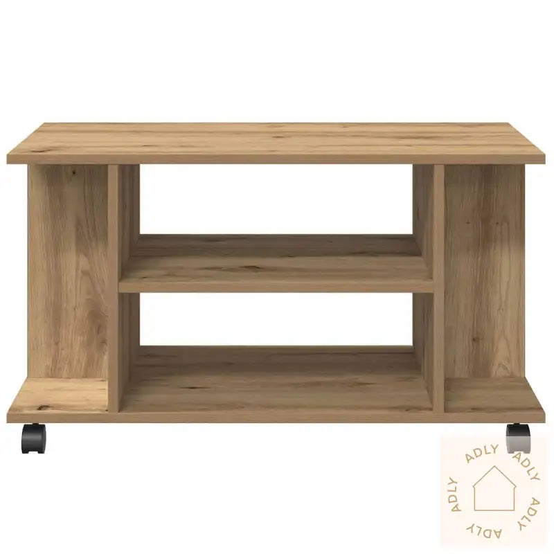 Tv-Benk Med Hjul Artisan Eik 80X40X45 Cm Konstruert Tre