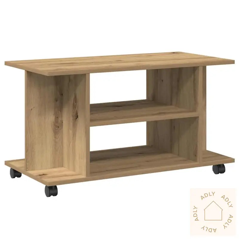 Tv-Benk Med Hjul Artisan Eik 80X40X45 Cm Konstruert Tre