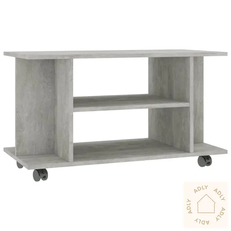 Tv-Benk Med Hjul Betonggrå 80X40X45 Cm Konstruert Tre