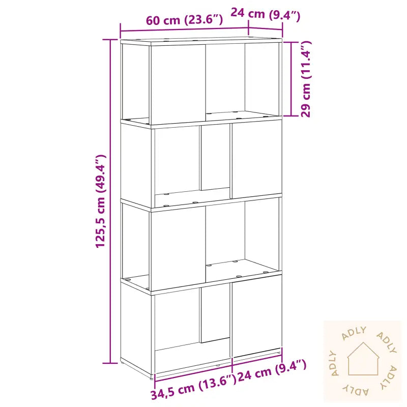 Tv Stativ Artisan Eik Konstruert Tre 60 Cm X 24 Cm X 124 Cm