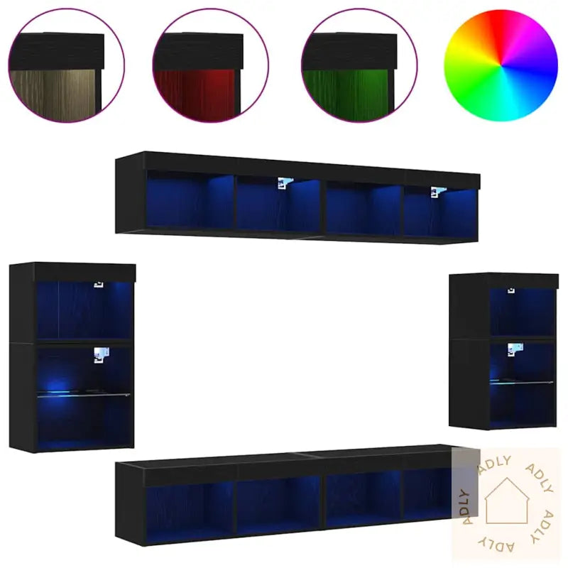 Flytende Hyller 2 Stk Svart Eik 40X28,5X40 Cm Konstruert Tre