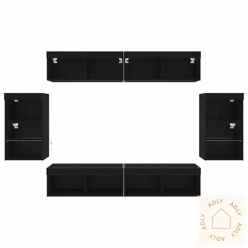 Flytende Hyller 2 Stk Svart Eik 40X28,5X40 Cm Konstruert Tre