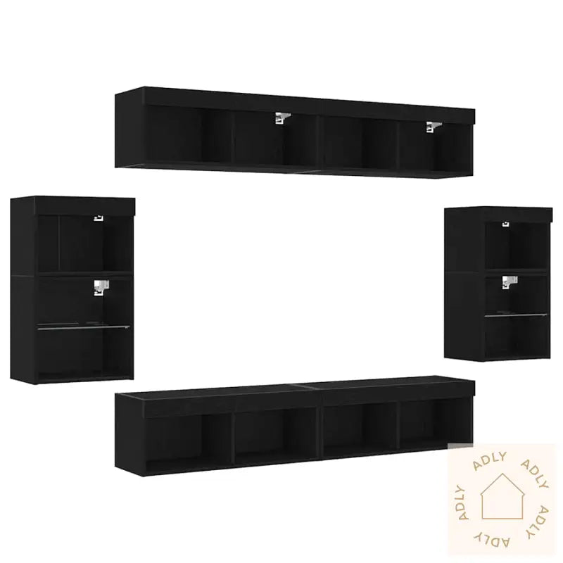 Flytende Hyller 2 Stk Svart Eik 40X28,5X40 Cm Konstruert Tre