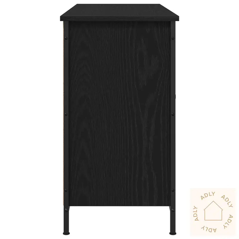 Tv-Skap Svart Eik 101X35X65 Cm Konstruert Tre Og Stål