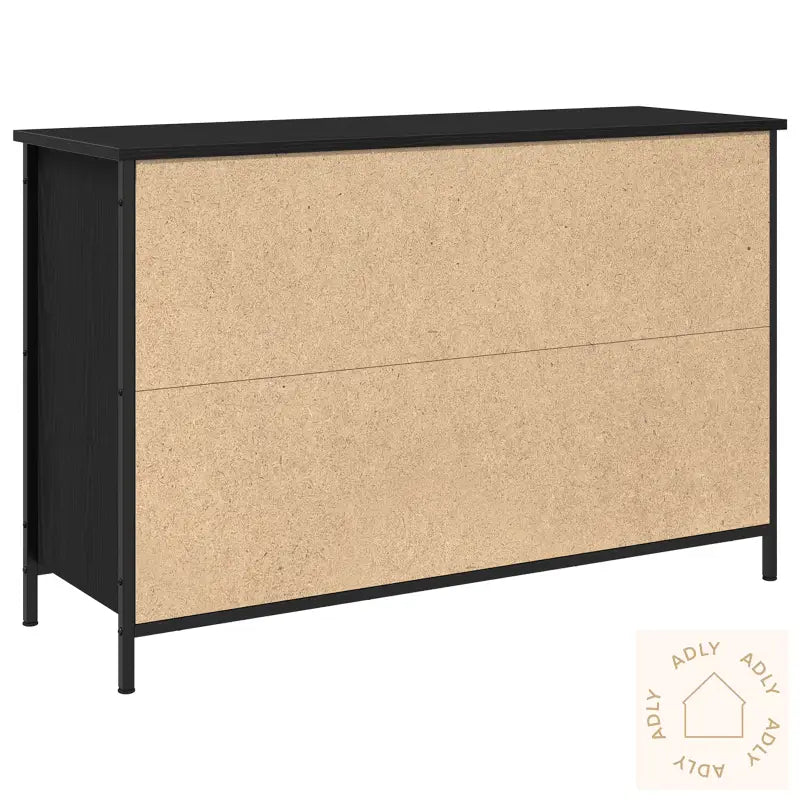 Tv-Skap Svart Eik 101X35X65 Cm Konstruert Tre Og Stål