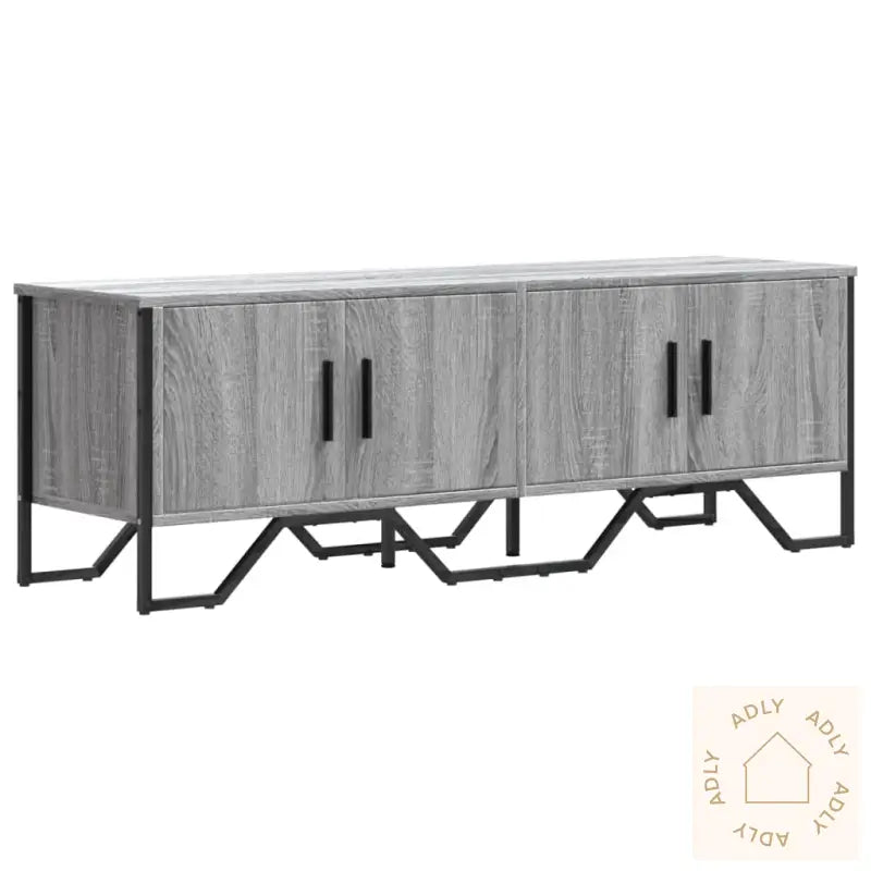 Tv-Benk Grå Sonoma 122X34X41 Cm Konstruert Tre