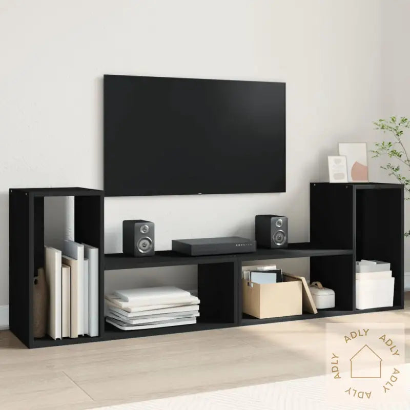 Tv-Benker 2 Stk Svart 75X30X50 Cm Konstruert Tre