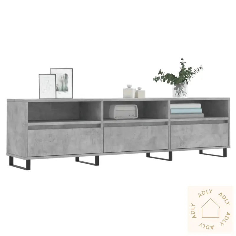 Tv-Benk Betonggrå 150X30X44,5 Cm Konstruert Tre