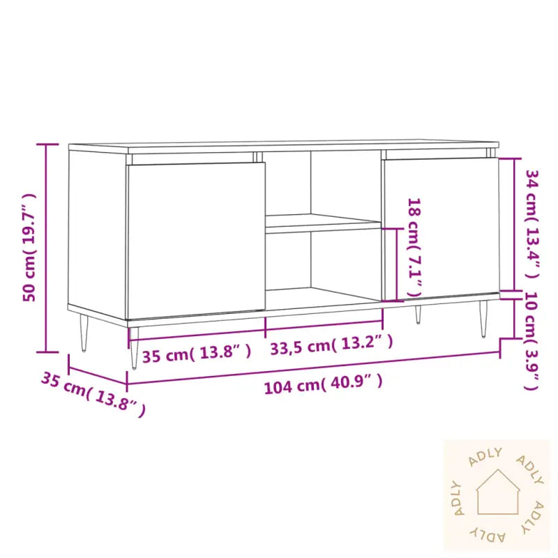 Tv-Benk Røkt Eik 104X35X50 Cm Konstruert Tre