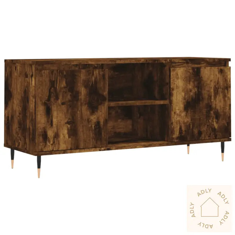 Tv-Benk Røkt Eik 104X35X50 Cm Konstruert Tre