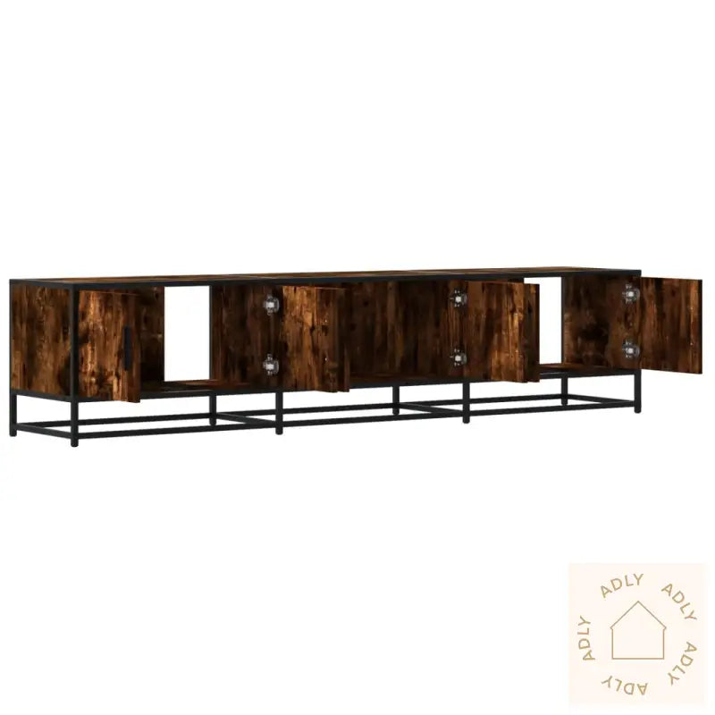 Tv-Benk Røkt Eik 180X35X41 Cm Konstruert Tre