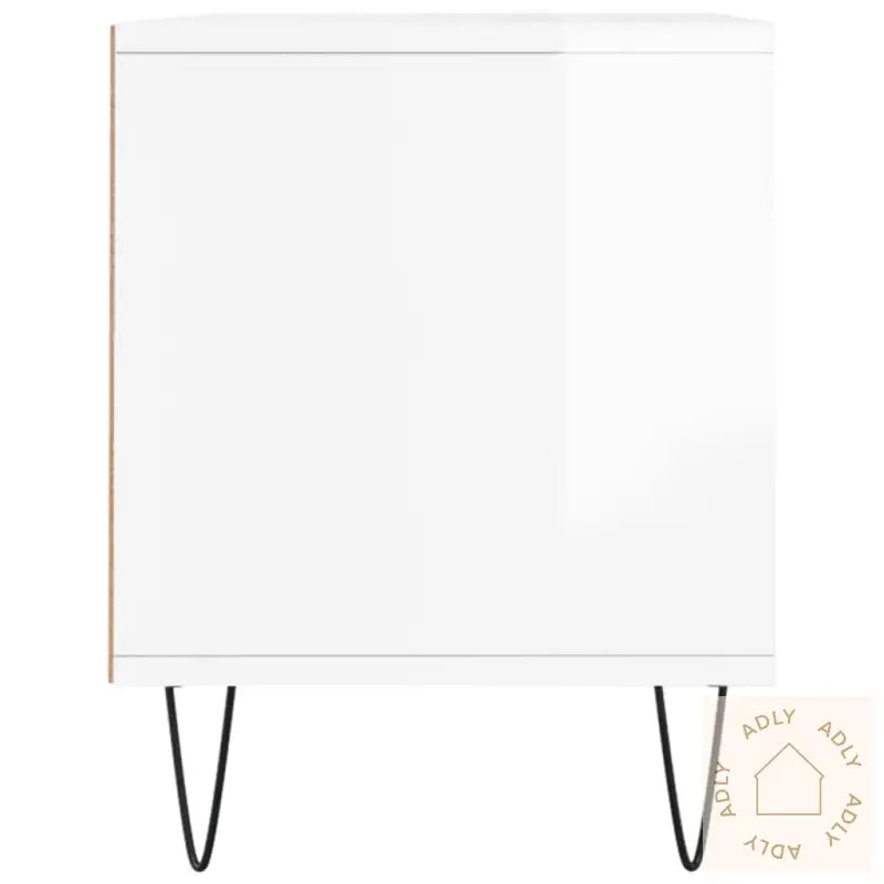 Tv-Benk Høyglans Hvit 100X34,5X44,5 Cm Konstruert Tre