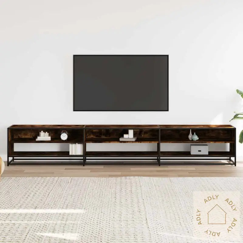 Tv-Benk Røkt Eik 270X40X46 Cm Konstruert Tre