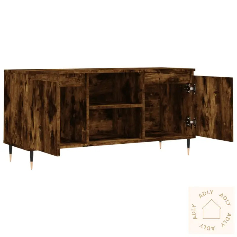 Tv-Benk Røkt Eik 104X35X50 Cm Konstruert Tre