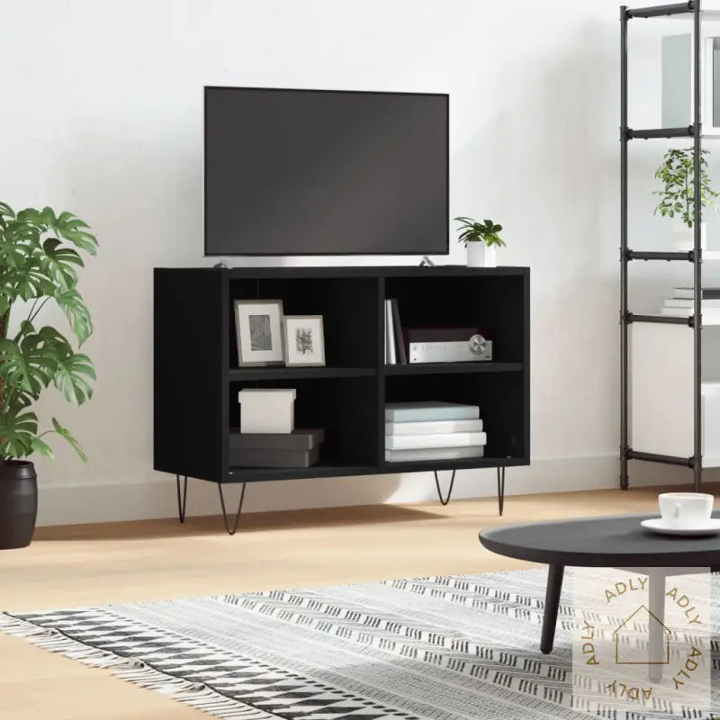 Tv-Benk Svart 69,5X30X50 Cm Konstruert Tre
