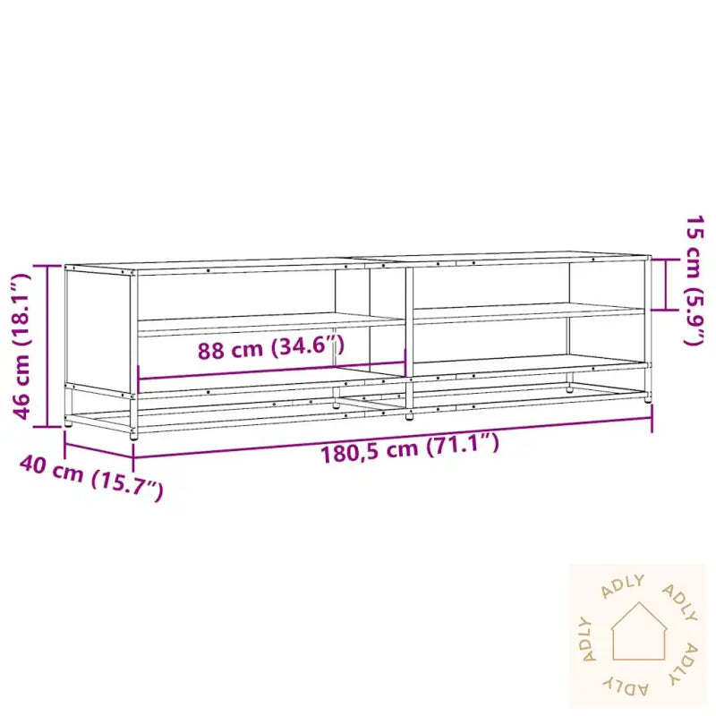 Tv-Benk Røkt Eik 180,5X40X46 Cm Konstruert Tre