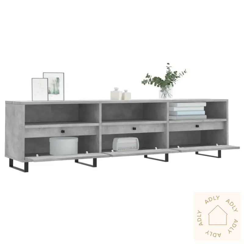 Tv-Benk Betonggrå 150X30X44,5 Cm Konstruert Tre