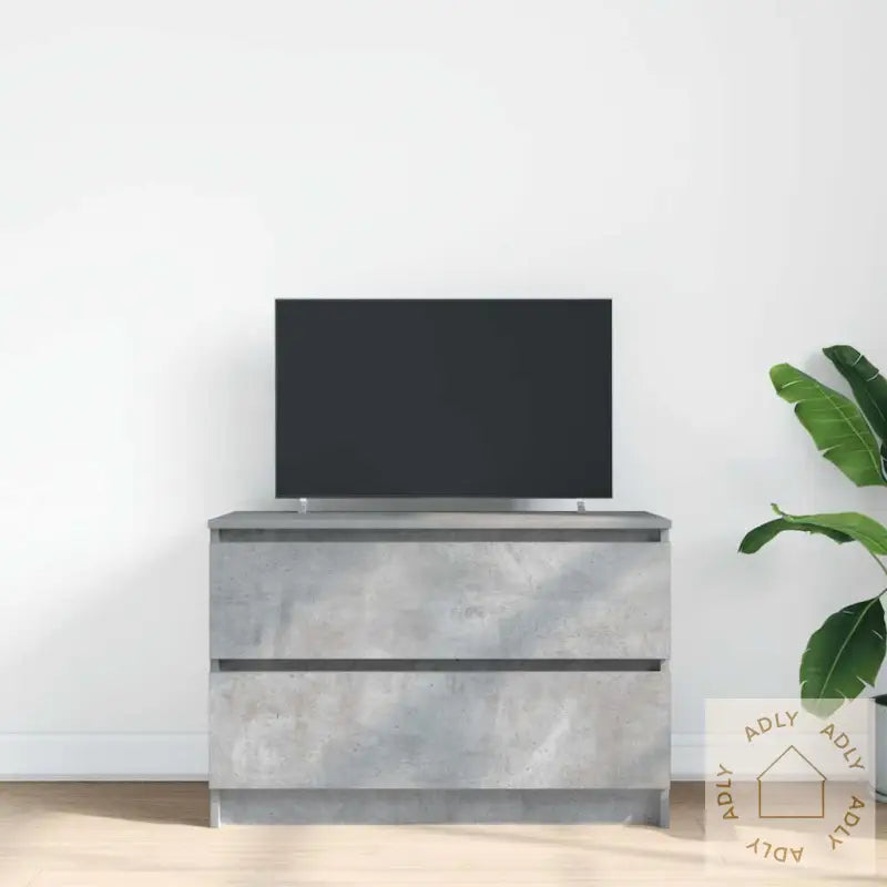 Tv-Benk Betonggrå 80X35X54 Cm Konstruert Tre