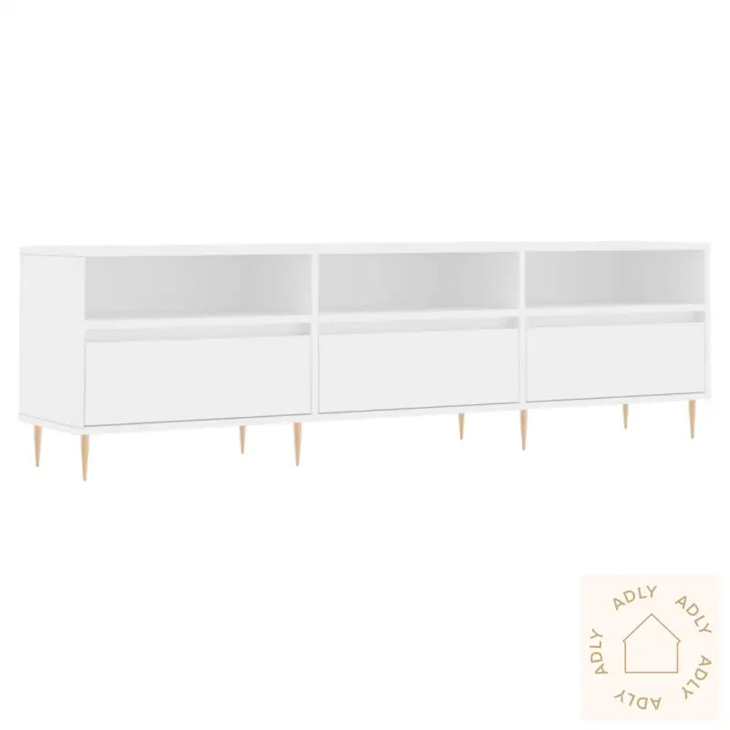 Tv-Benk Hvit 150X30X44,5 Cm Konstruert Tre