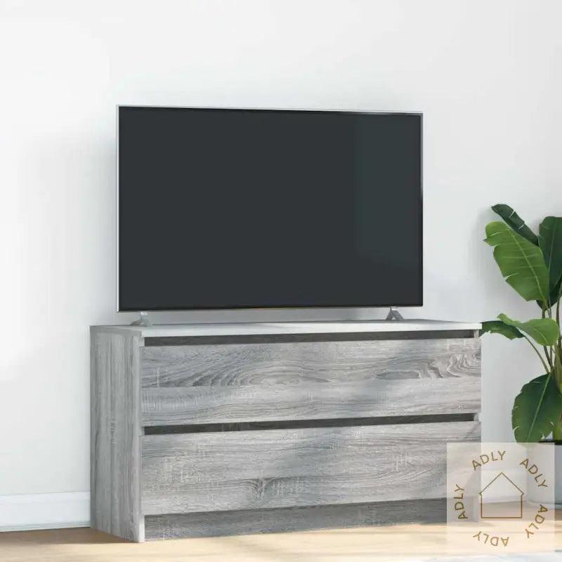 Tv-Benk Grå Sonoma 100X35X54 Cm Konstruert Tre