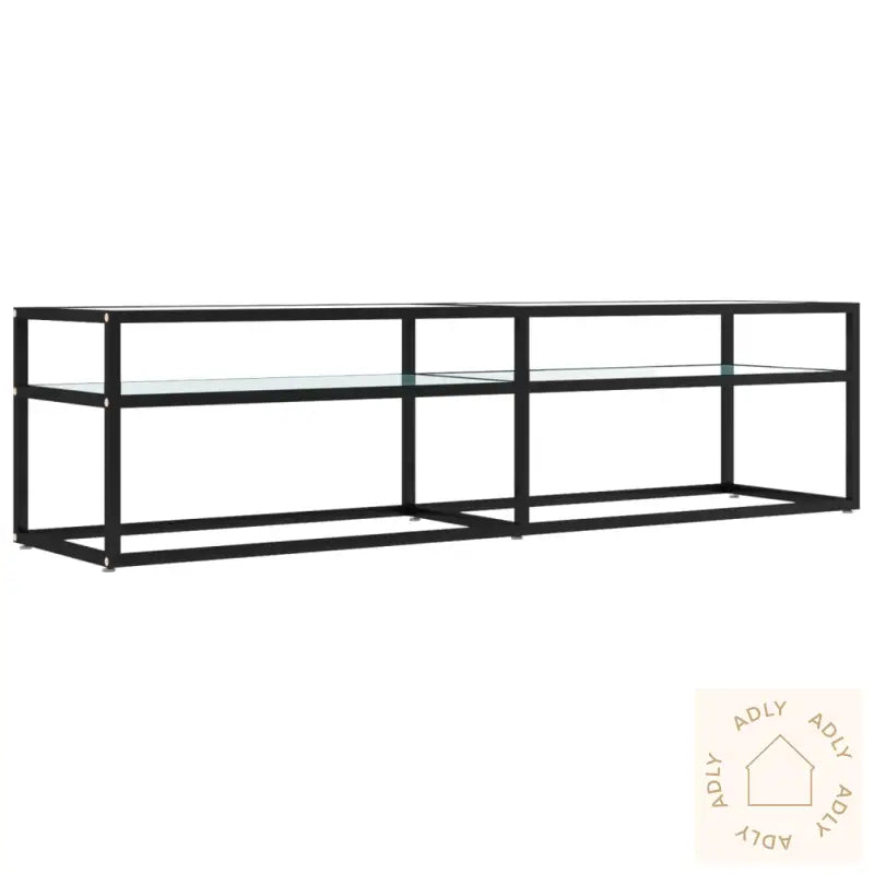 Tv-Benk Hvit Marmor 160X40X40,5 Cm Herdet Glass