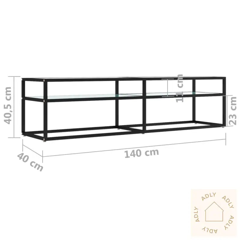Tv-Benk Hvit Marmor 160X40X40,5 Cm Herdet Glass