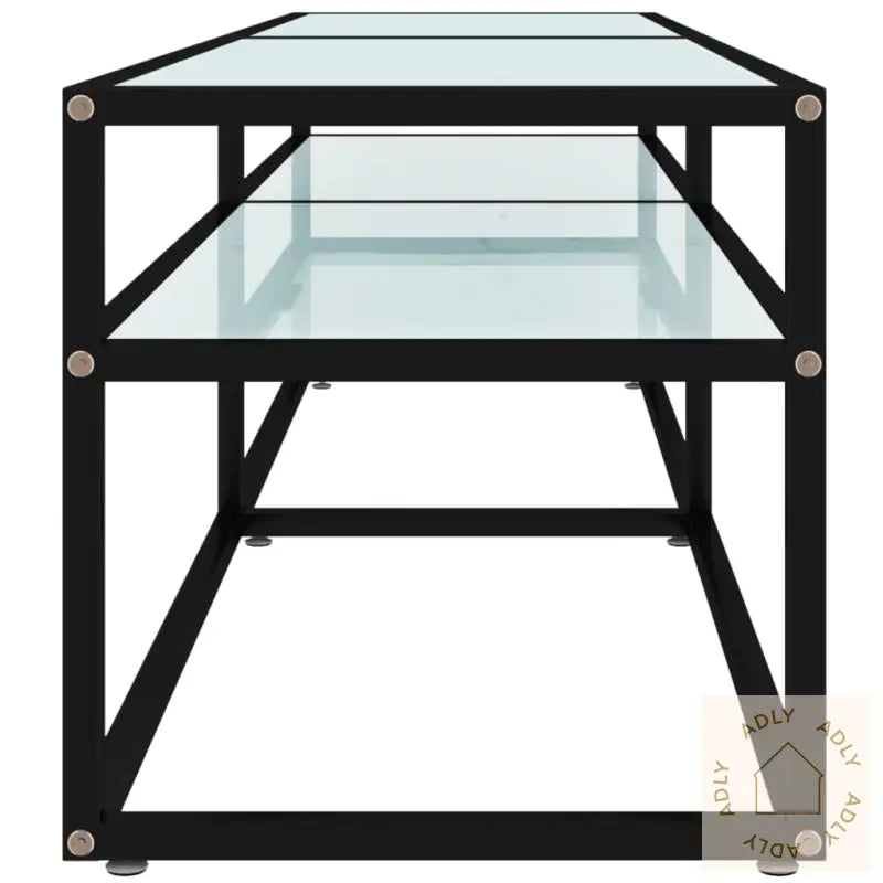 Tv-Benk Hvit Marmor 160X40X40,5 Cm Herdet Glass