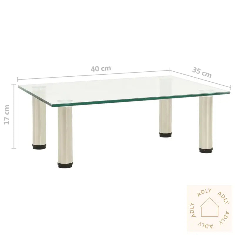 Tv-Benk Gjennomsiktig 40X35X17 Cm Herdet Glass