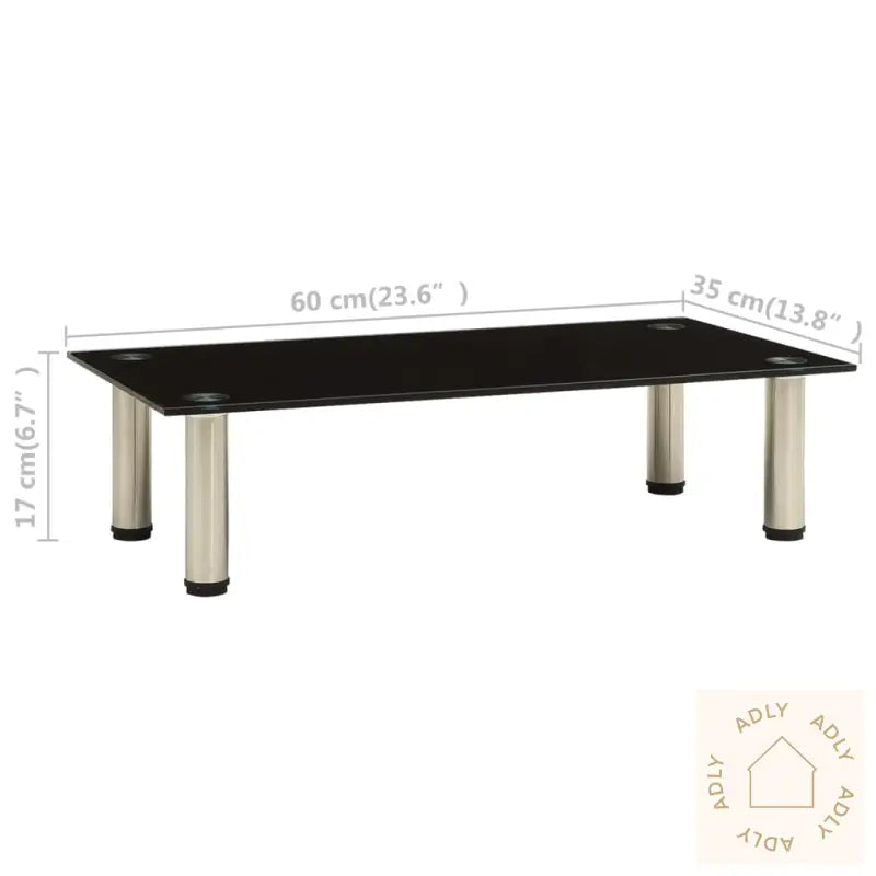 Tv-Benk Svart 60X35X17 Cm Herdet Glass