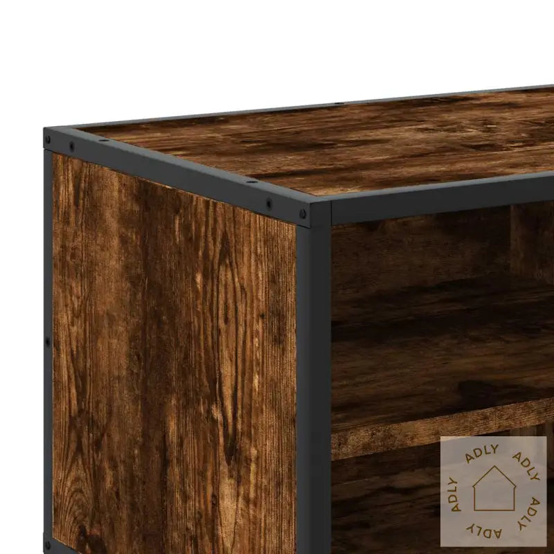 Tv-Benk Røkt Eik 80X34,5X40 Cm Konstruert Tre Og Metall