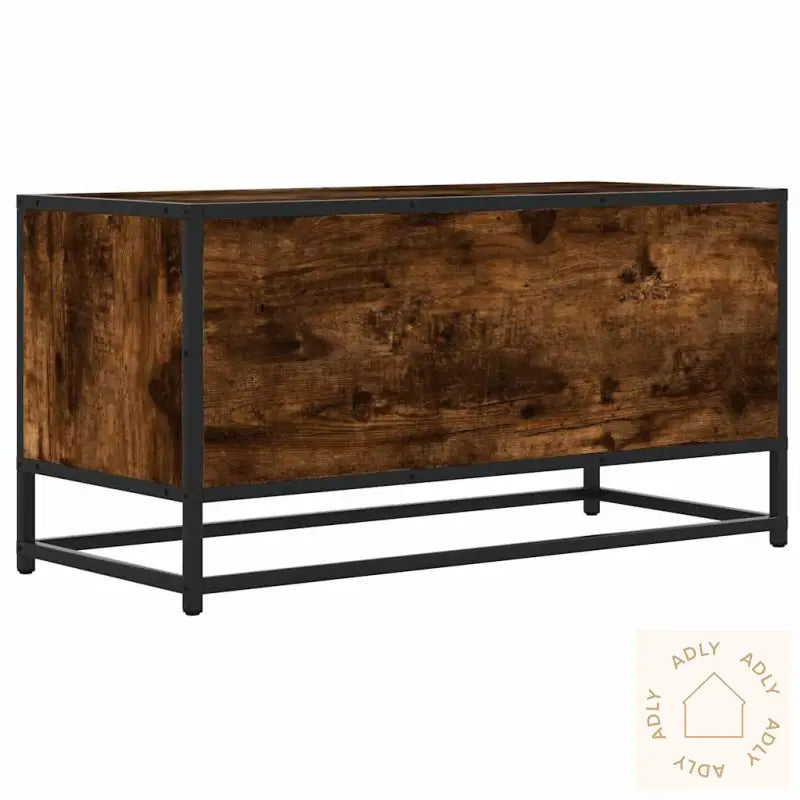 Tv-Benk Røkt Eik 80X34,5X40 Cm Konstruert Tre Og Metall