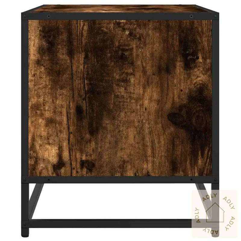 Tv-Benk Røkt Eik 61X40X46 Cm Konstruert Tre Og Metall