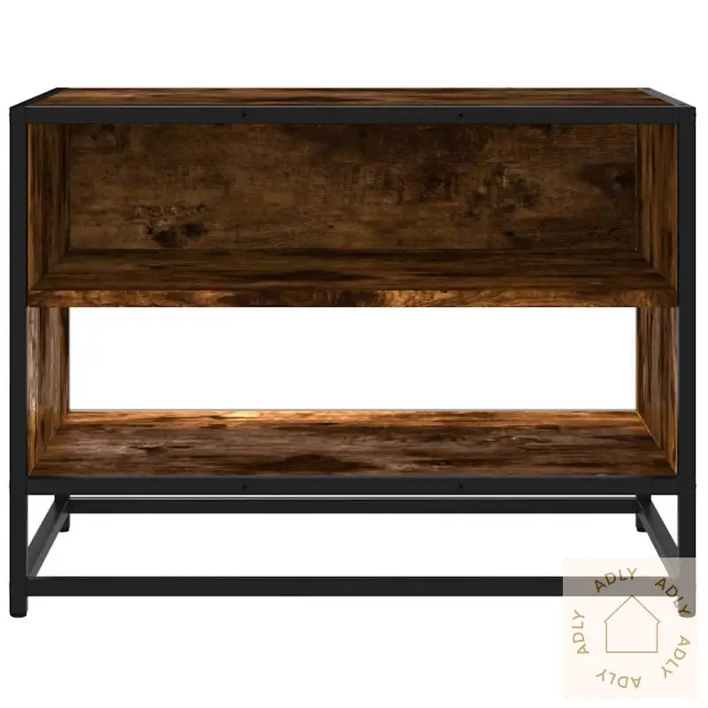 Tv-Benk Røkt Eik 61X40X46 Cm Konstruert Tre Og Metall