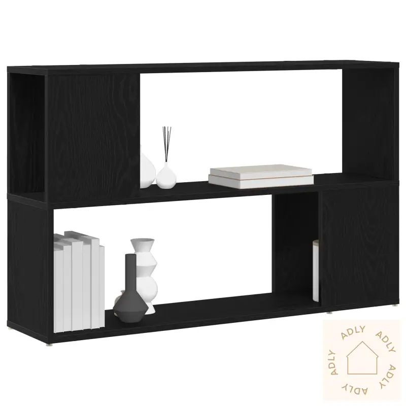 Bokhylle I Svart Eik 100X24X63 Cm, Laget Av Konstruert Tre