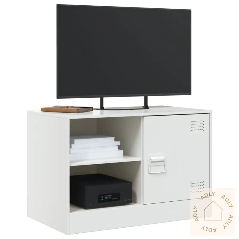 Tv-Benk Hvit 67X39X44 Cm Stål