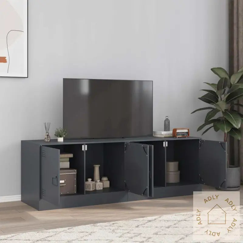 Tv-Benker 2 Stk Antrasitt 67X39X44 Cm Stål