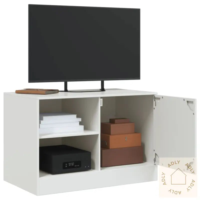 Tv-Benk Hvit 67X39X44 Cm Stål