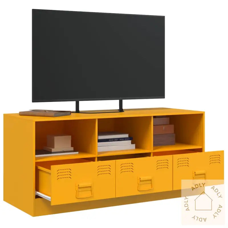 Tv-Benk Sennepsgul 99X39X44 Cm Stål